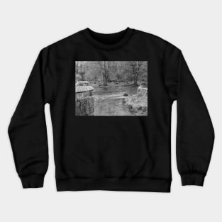 A view over the River Wye in Bakewell, Derbyshire Crewneck Sweatshirt